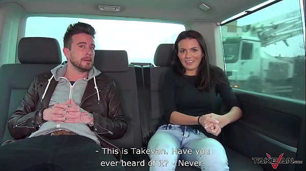 Chubby arogant bitch convinced to come with horny strangers in van