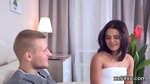 Lover assists with hymen physical and penetrating of virgin nympho 