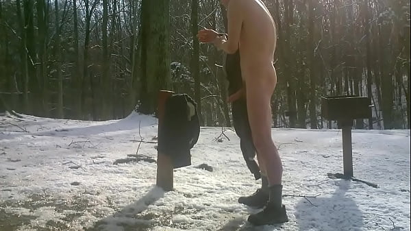 Really Caught Cumming In The Snow Winter 2014 