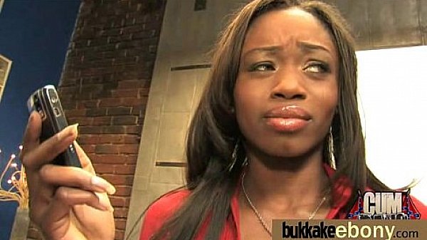 Ebony babe sucks too many white cocks 3