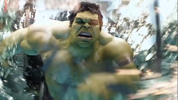 Black Widow hides from the furious Hulk