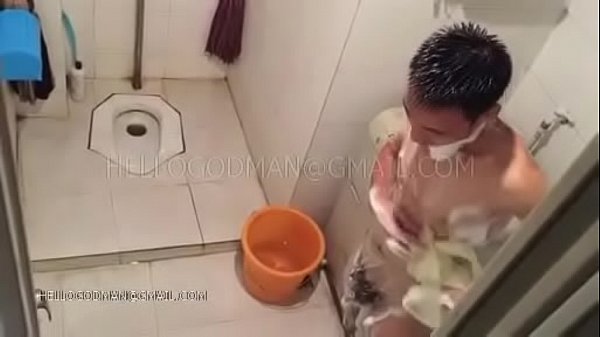 Chinese adult man bathing  