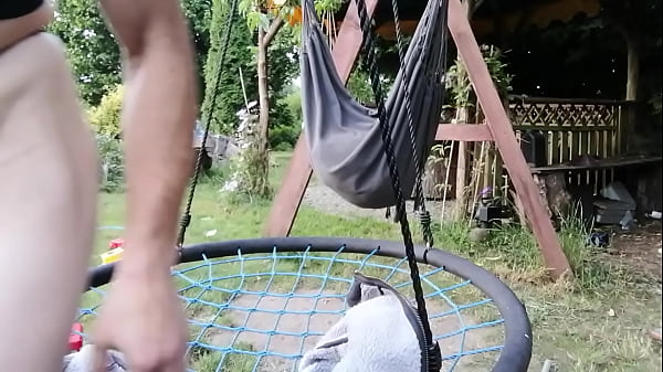 Bdsmslaveboy in his garden  