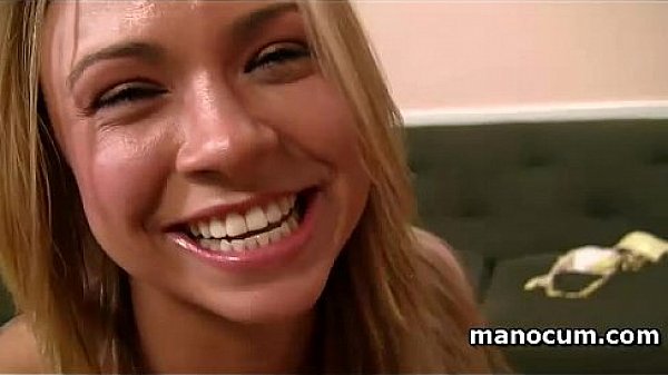 Appealing blonde sex doll flashing cunt and rubbing dick in POV