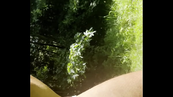 Walking in field, dick visible