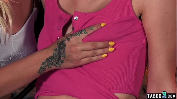 Skinny blonde teen lesbians tasting and fucking tight pussies  