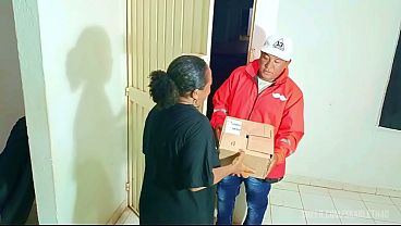 I give the delivery guy a blowjob, flash my ass for the courier, and suck the stranger's cock. I'm a very horny mature woman. Would you like me to be your stepmother?