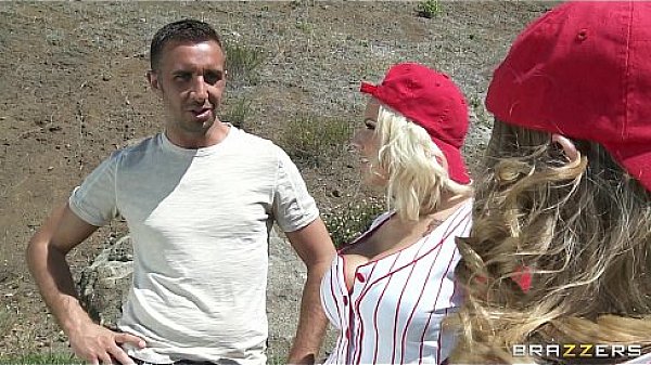 Busty blondes Kagney Linn Karter and Lylith Lavey share big-dick