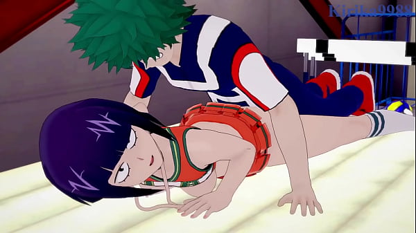 Tsuyu Asui and Kyoka Jiro and Izuku Midoriya intense sex. - My Hero Academia Hentai
