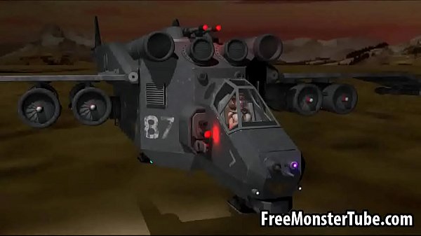 3D babe sucks cock and gets fucked by an alien 