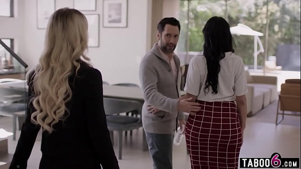 MILF realtor seduced the husband while his exotic latin wife was in the other room