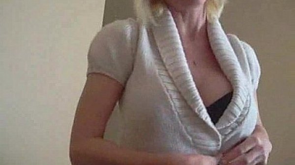 Older blondie in thongs fucked