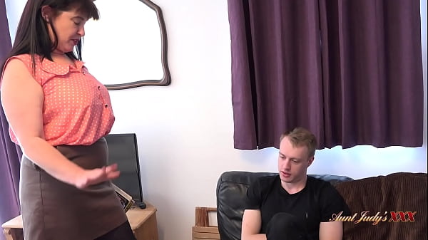 Busty 45yr-old Step-Aunt Janey walks in on her Step-Nephew while he's jerking off