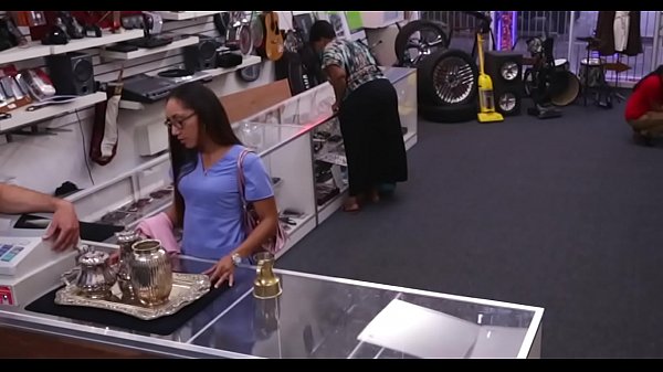 Daring woman has sex in shop