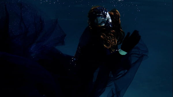 gothic underwater shooting in swimmimg pool.