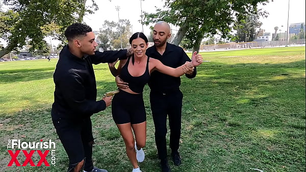 Trailer of hot brunette Yoga instructor gets snatched up and has to do a 3some to clear her bad paper  