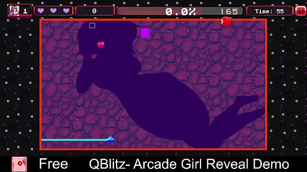 QBlitz: Arcade Girl Reveal Demo (free game itchio) Xonix, Puzzle, 2D, Adult, Arcade, Eroge, Erotic, Indie, NSFW, Retro, Unity