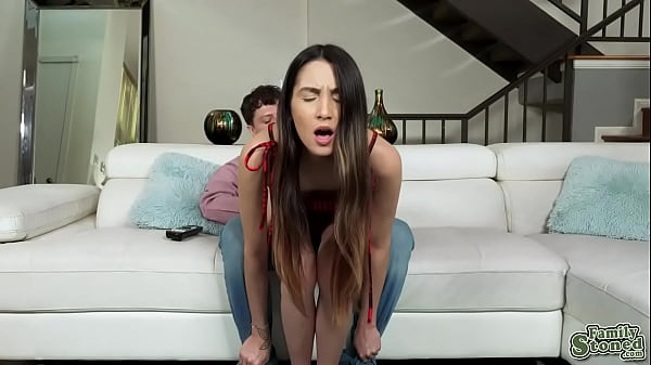 Pervy makes his stepsister Natalia Nix fucks him this time if she wants to watch TV and have the remote 