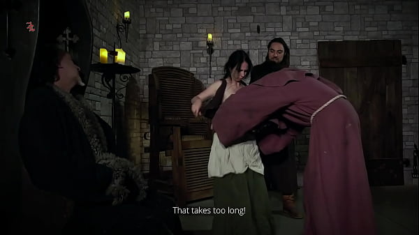 Hexenkuh &ndash; Magd Judith windet sich auf dem stacheligen mittelalterlichen Hexenstuhl w&auml;hrend man ihre Euter behandelt mit Abgreifen Eiswasser Zangen Wachs und Kitzeln (TRAILER)