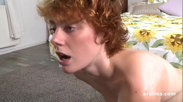Redhead Short Haired German Babe Gets Off