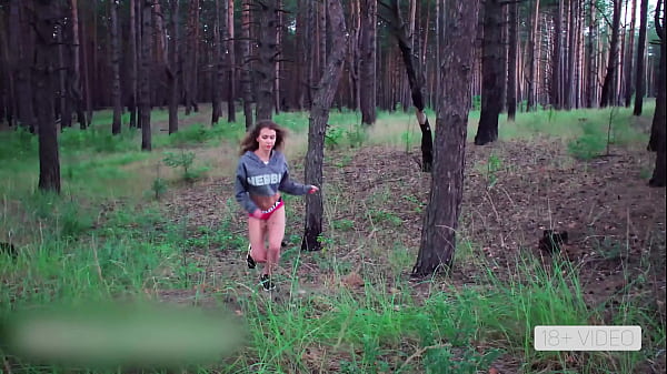 PETITE BEAUTIFUL TEEN FLASHING AND ASS MASTURBATING IN THE FOREST. Amateur outdoor, outside, solo masturbation, fitness ass and body, short shorts 