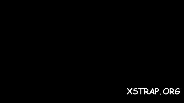 Giant toy shoving gapping blondie  