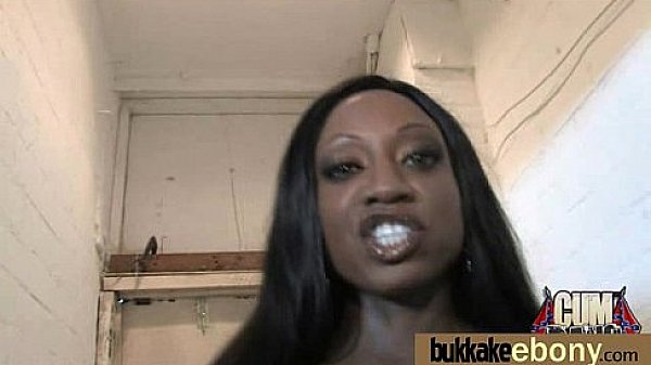Ebony gets group cumshots 28