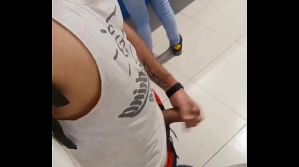 Big Dick Latino Risky Jerking Off In The Mall's Public Bathroom Got Caught And Touched Multiple Times