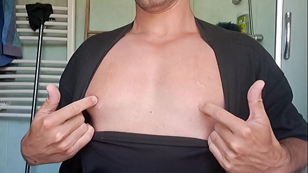 Armpit spit gay masturbation