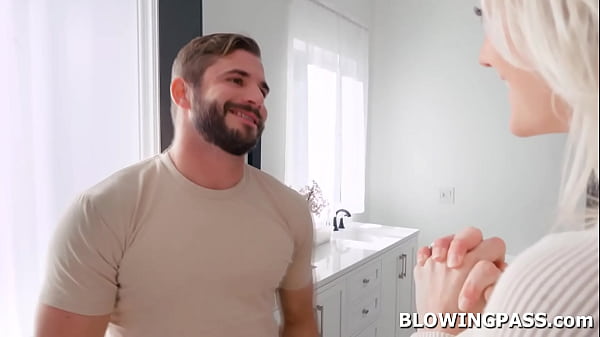 Wife Kenna James is not sexually satisfied so she flirts with the hunk handyman.The milf lets him lick her pussy before deepthroating his big cock.