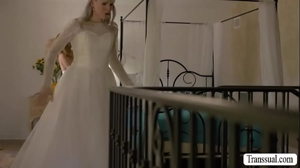 Trans bride and her bestfriend are taking pictures before her marriage.After that,they get horny and start kissing each other passionately.Next is,she lets her bestfriend suck her shecock and in return,she fucks her bestfriends pussy so hard.