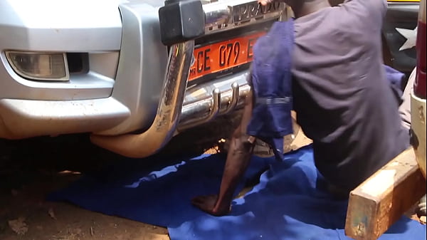 The mechanic makes me squirt his cock deep in my ass while troubleshooting my vehicle at the garage with his long cock