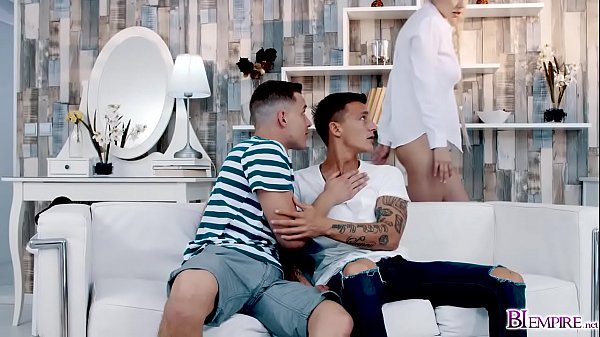 Peter is double teamed by Florane and Paulos on the couch sucking cock and licking holes! 