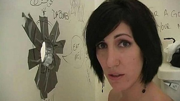 Hot girl sucking big white cock through a gloryhole 34 