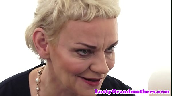 Hairy granny riding big young cock