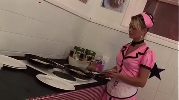 Waitress Gets A Big Creamy Facial At Work