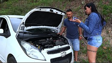 Big-ass Colombian asks me for help with her car and I end up fucking her at my house - TOMMY MILLER