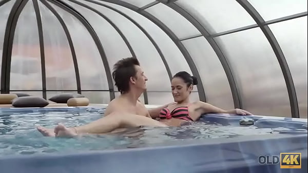 OLD4K. Old man licks GFs young pussy before shoving boner into it  