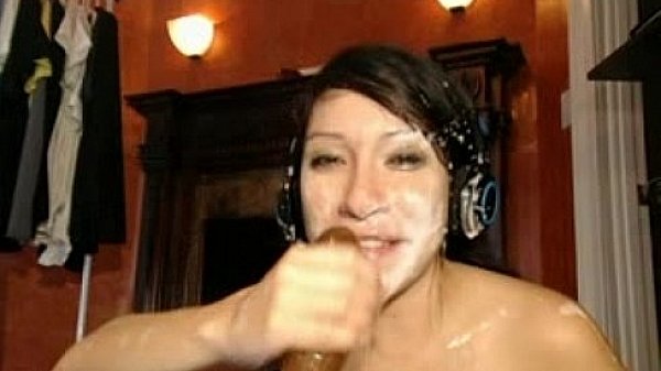 Hairy brunette blowjob