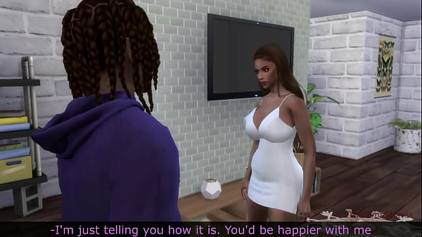 Ebony big black booty girl is fucking with her ex in front of her husband  