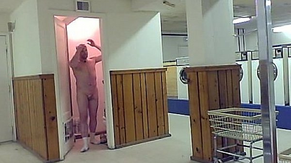 hangin out in the laundrymat on main street in the nude for fun