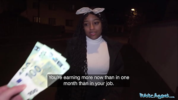 This Brazilian babe had large boobies and splendid round black booty - Public Agent