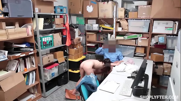 Sweet teen thief Carolina Sweets pounded by a large meaty dick 