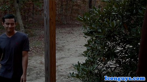 Iconic hunk jerking his cock with stud