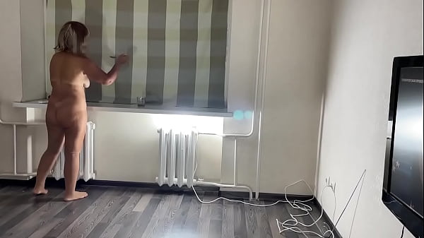 The step son approached his stepmom and gently caressed her breasts and sex in the ass