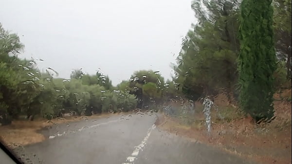 rainy day on a parking lot