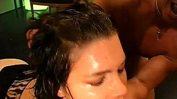 Deepthroating with spunk flow  