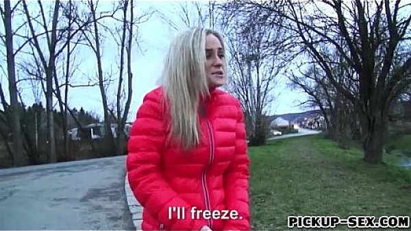 Sexy amateur blonde Eurobabe gets her pussy fucked for cash