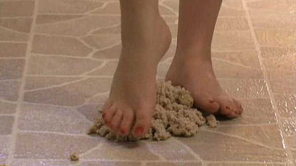 Foot Fetish - Sexy feet stepping in oatmeal