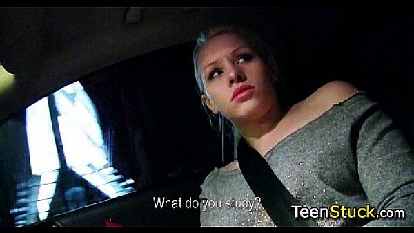 shy blonde in my car ready to give handjob